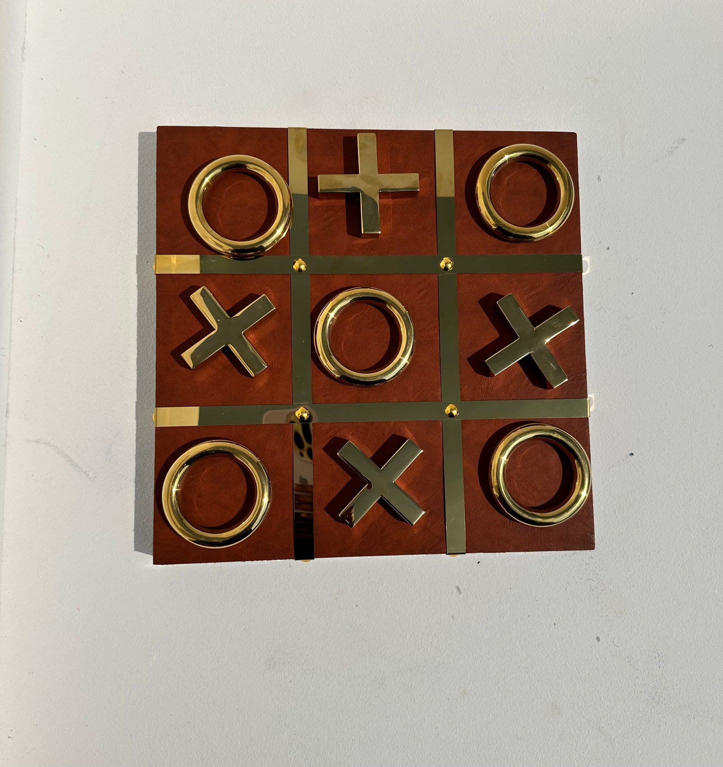 X and O Ornament Gold and Brown