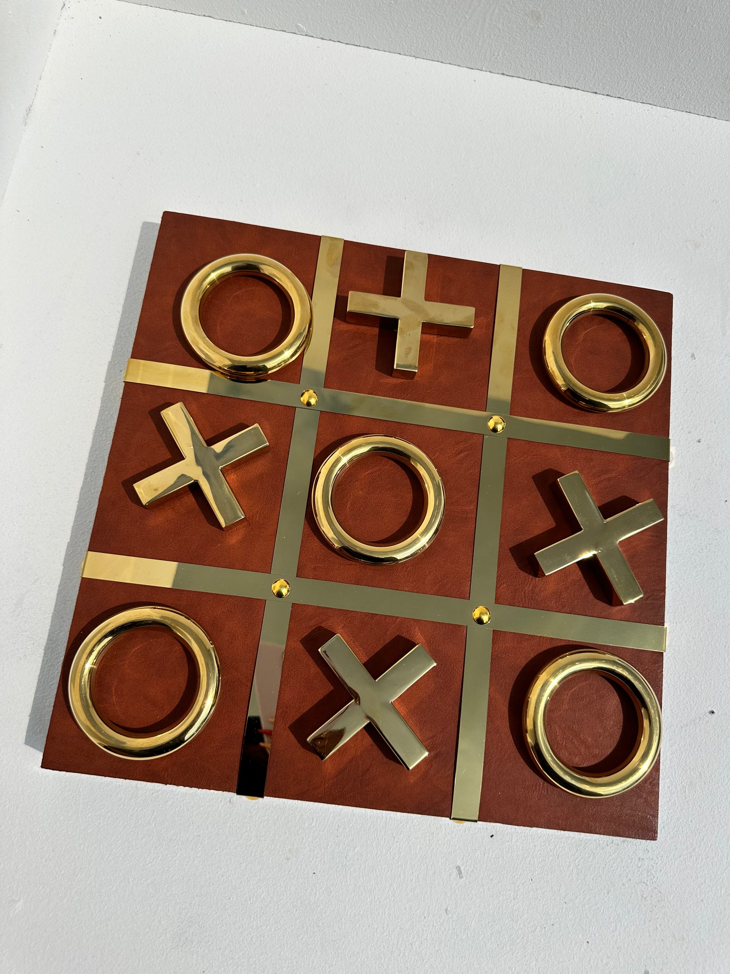 X and O Ornament Gold and Brown
