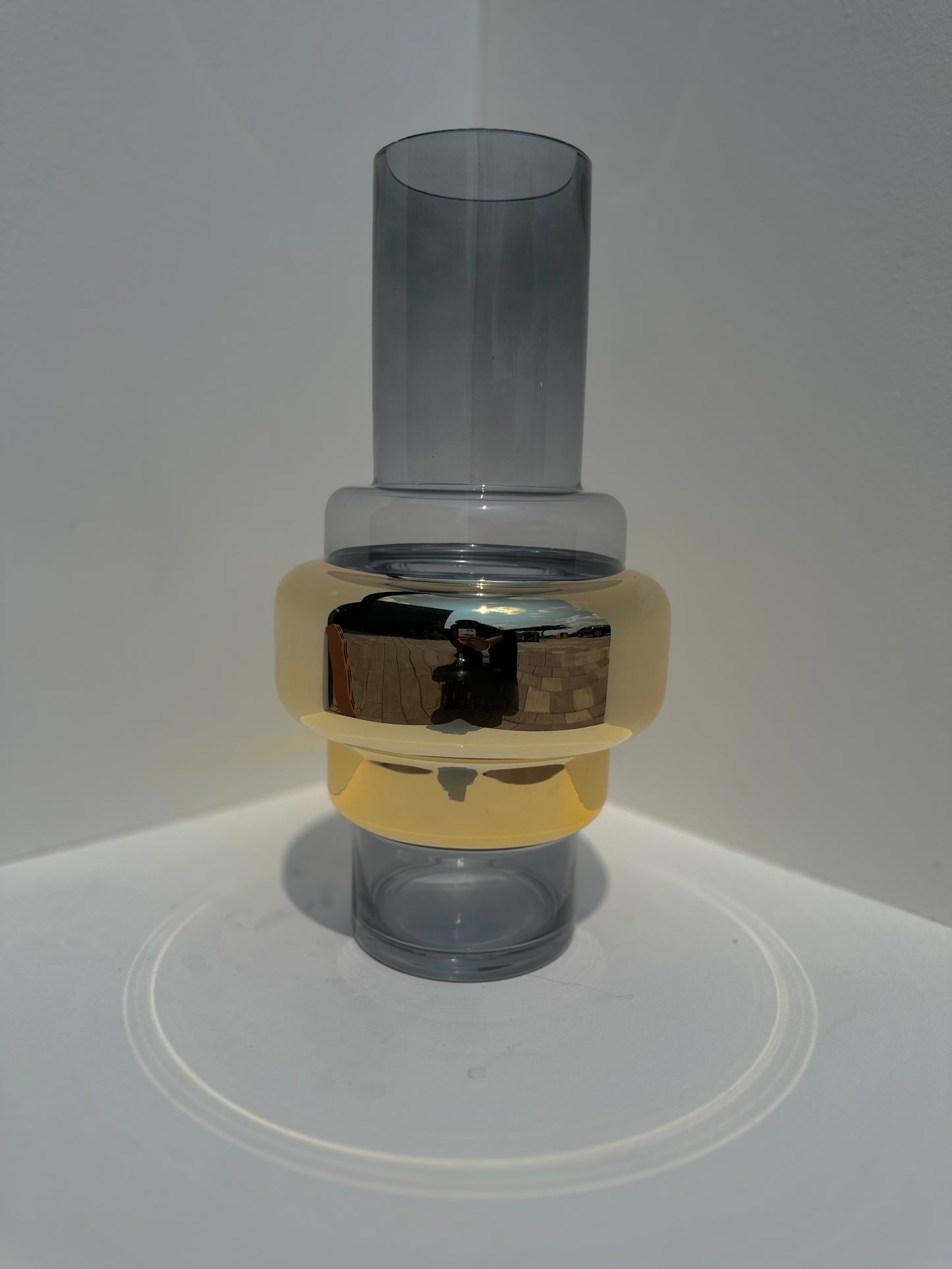 Large gold glass vase