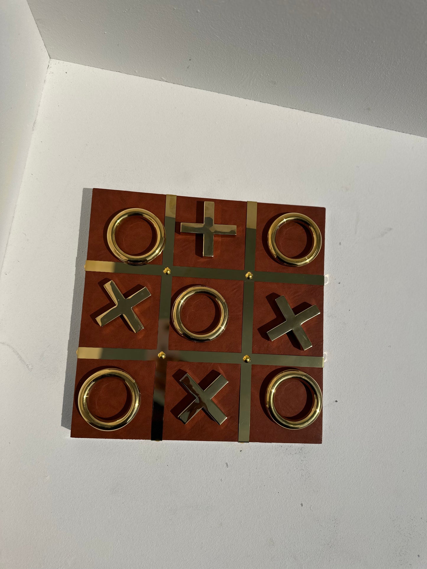 X and O Ornament Gold and Brown