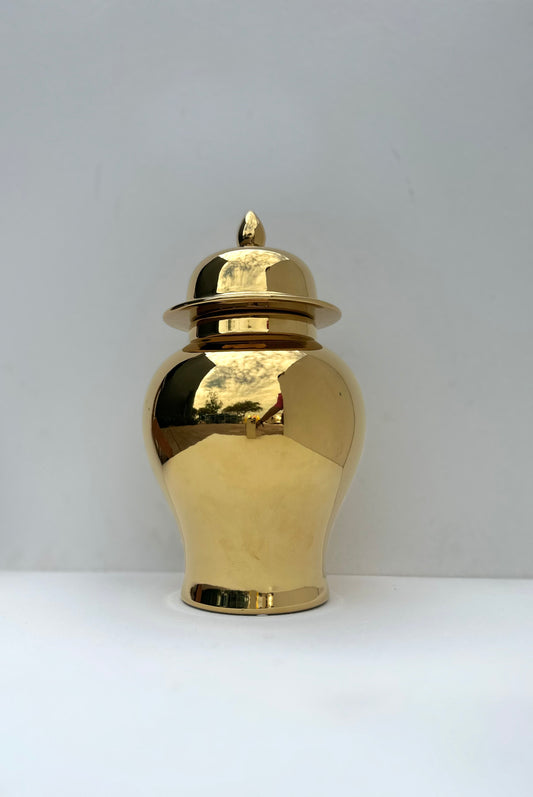 Plain gold ginger jar (Large)