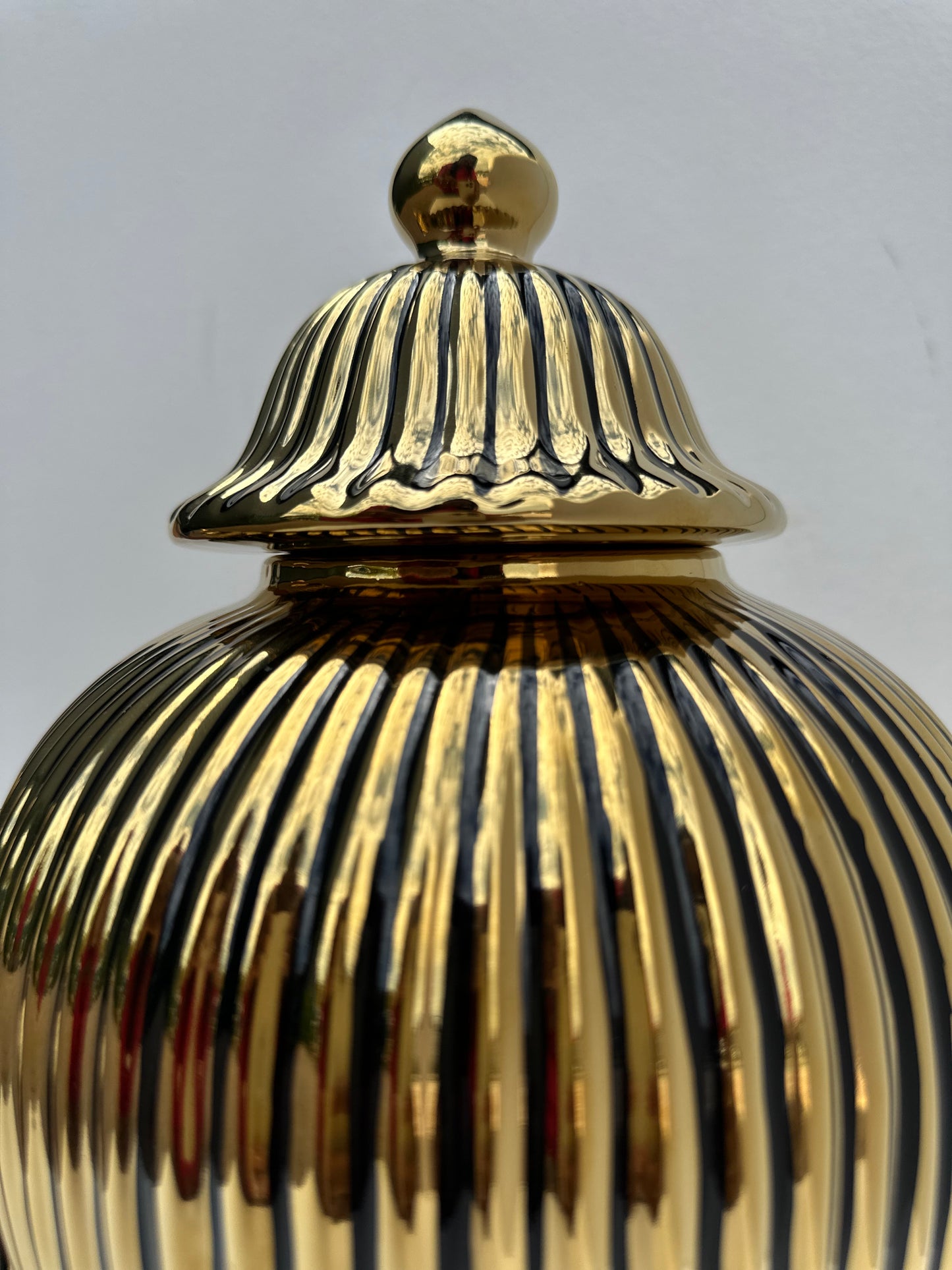 Black with gold stripes ginger jars (Medium)
